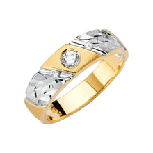 Load image into Gallery viewer, 14K Two Tone CZ Wedding Trio Mens Band Sets