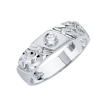 Load image into Gallery viewer, 14K White Men's CZ Wedding Band