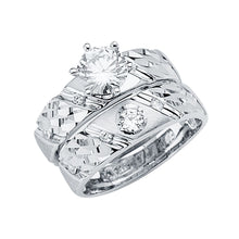 Load image into Gallery viewer, 14K White CZ Engagement Ring Only