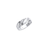 14K White Men's CZ Wedding Band or Trio Set
