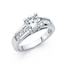 Load image into Gallery viewer, 14K White CZ Engagement Ring