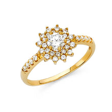 Load image into Gallery viewer, 14K Yellow Gold Polished Clear CZ Engagement Ring