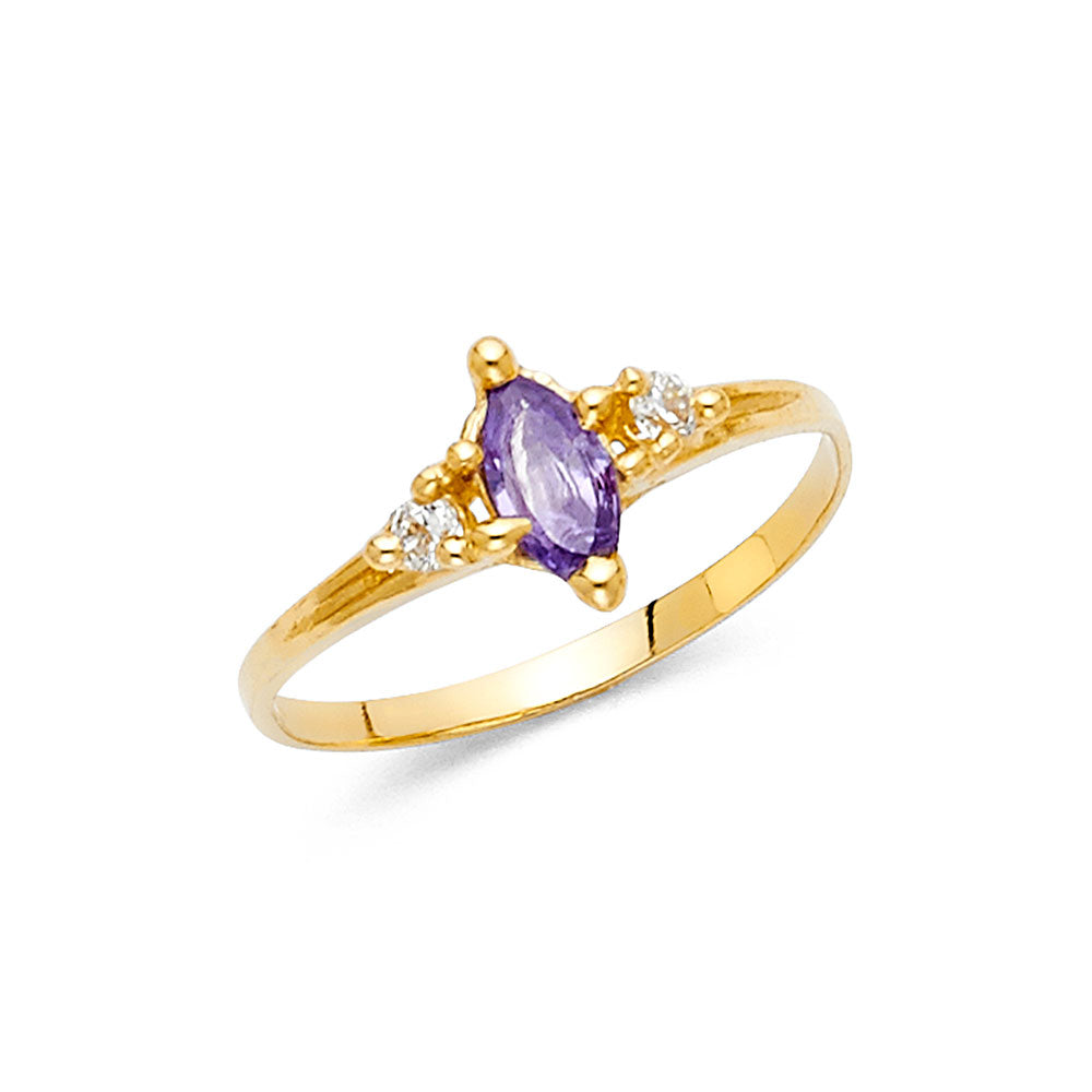 14K Yellow LADIES CZ Ring 1.5grams