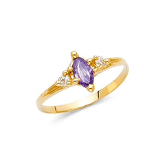 14K Yellow LADIES CZ Ring 1.5grams