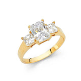 14K Yellow Gold Polished Clear CZ Engagement Ring