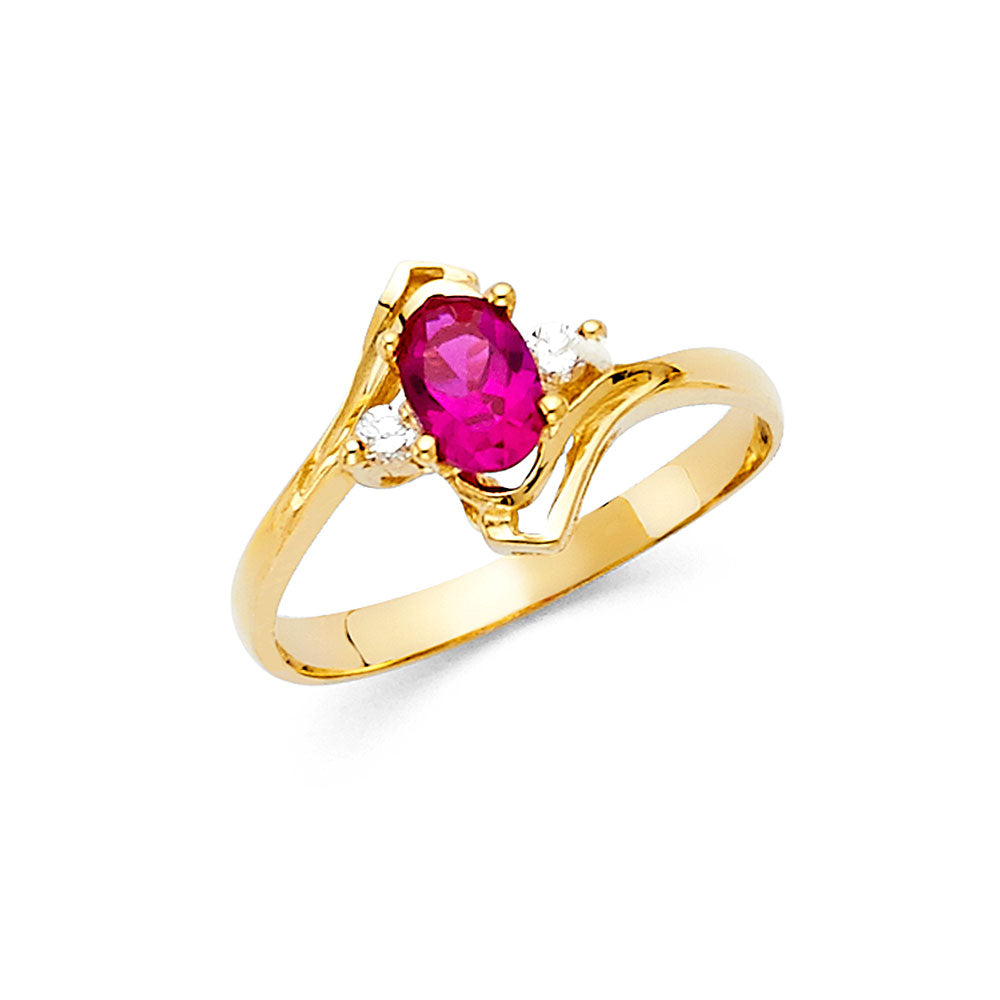 14K Yellow LADIES CZ Ring 1.9grams