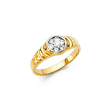 14K Yellow Gold 6mm CZ Babies Ring