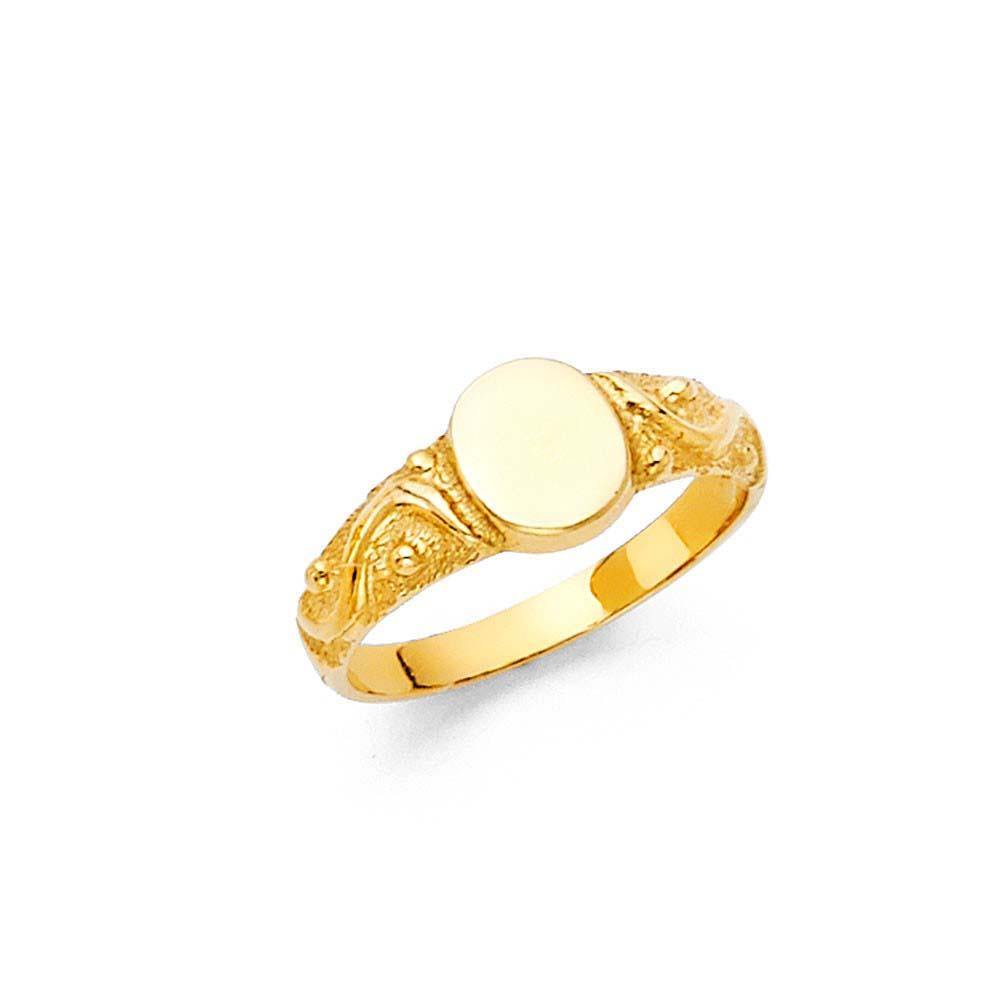 14K Yellow Gold 6mm CZ Babies Ring