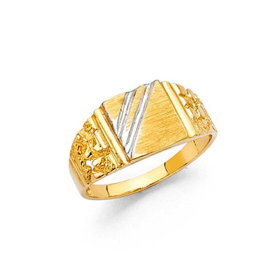 14K Yellow Gold 8mm CZ Babies Ring - silverdepot