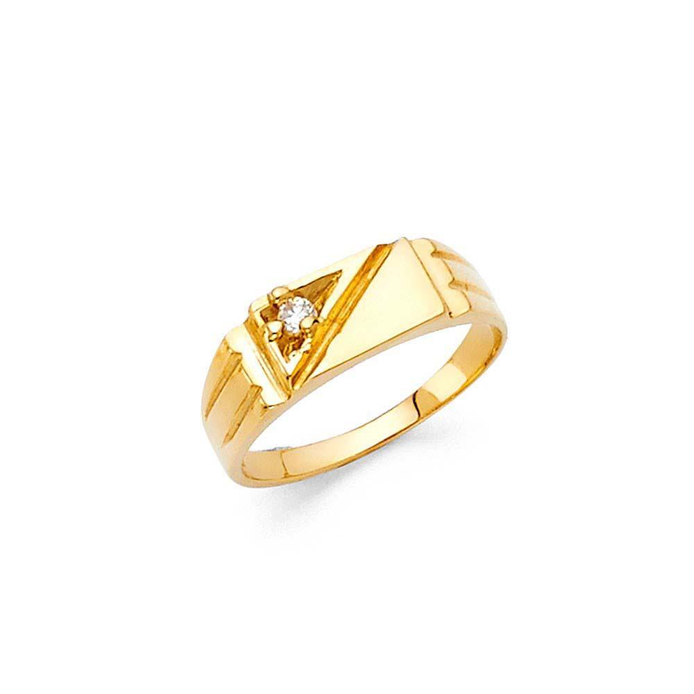 14K Yellow Gold 5mm CZ Babies Ring