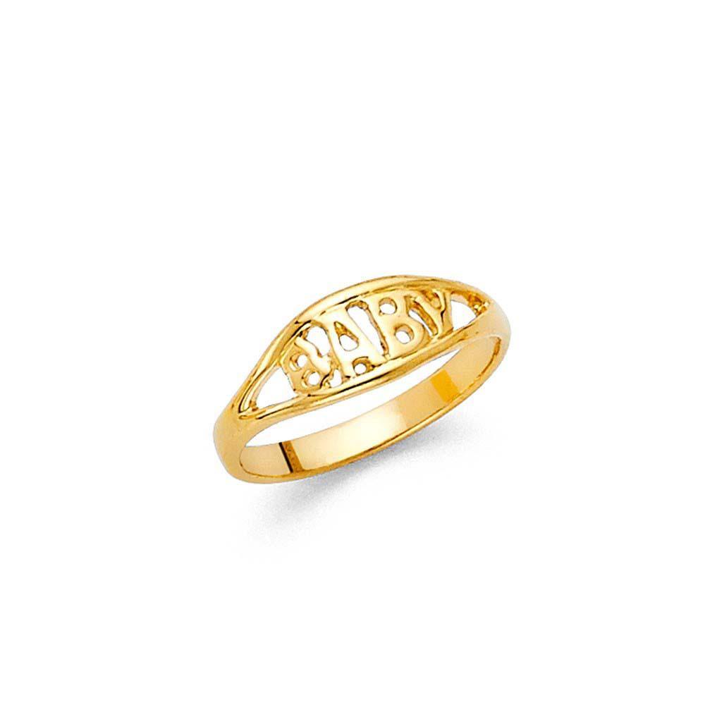 14K Yellow Gold 5mm CZ Babies Ring