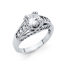 Load image into Gallery viewer, 14K White CZ Engagement Ring