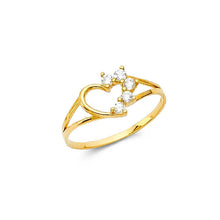Load image into Gallery viewer, 14K Yellow Gold 6mm CZ Heart Shape Babies Ring - silverdepot