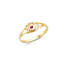 Load image into Gallery viewer, 14K Yellow Gold 5mm CZ Flower Shape Babies Ring - silverdepot
