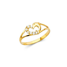 Load image into Gallery viewer, 14K Yellow Gold 6mm CZ White Heart Shape Babies Ring - silverdepot