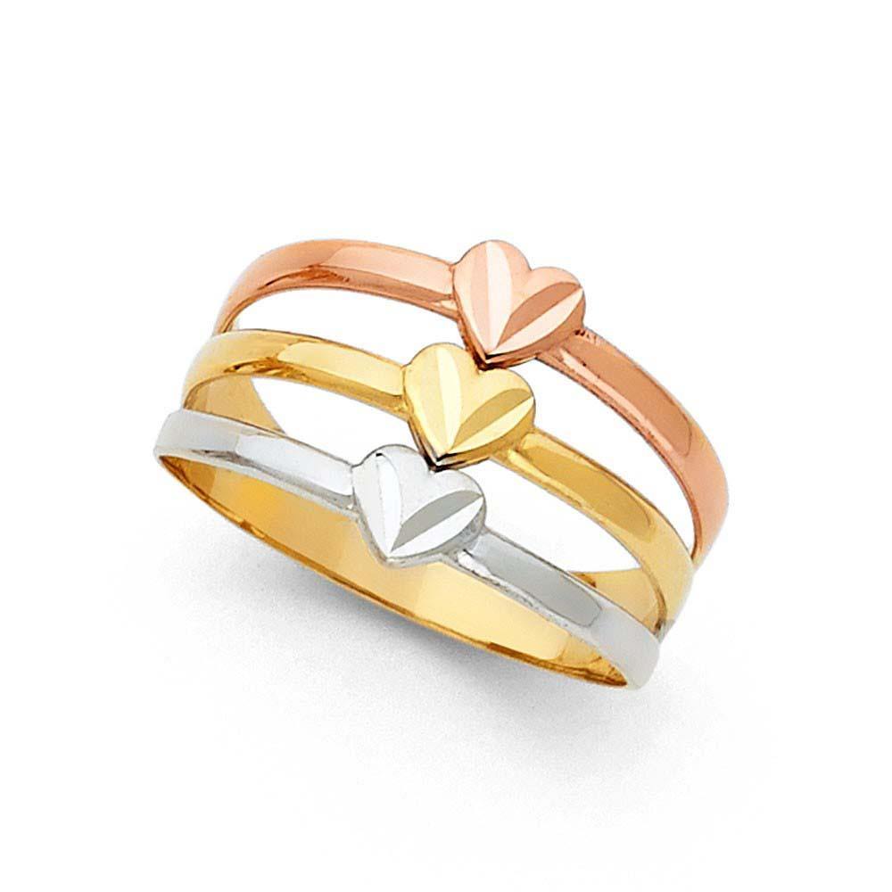 14K Tri Color 12mm Semanario Ring