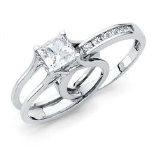 Load image into Gallery viewer, 14K White Gold Polished Clear CZ Engagement Ring