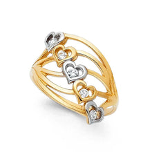 Load image into Gallery viewer, 14K Yellow Gold 15mm Clear CZ Semanario Ring - silverdepot