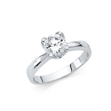 Load image into Gallery viewer, 14K White CZ Engagement Ring