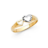 14K Two Tone 6mm Assorted Fancy Heart Ring