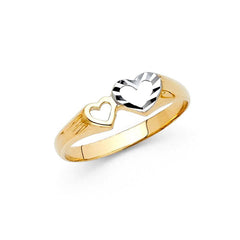 14K Two Tone 6mm Assorted Fancy Heart Ring