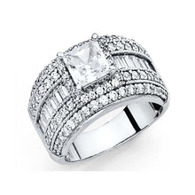 Load image into Gallery viewer, 14K White Gold Polished Clear CZ Engagement Ring