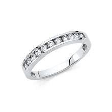 Load image into Gallery viewer, 14K White Gold 3mm Clear CZ Ladies Wedding Band