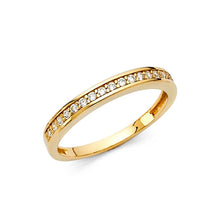 Load image into Gallery viewer, 14K Yellow Gold 3mm Clear CZ Ladies Wedding Band