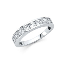 Load image into Gallery viewer, 14K White Gold 3.5mm Clear CZ Ladies Wedding Band