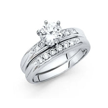 Load image into Gallery viewer, 14K White Gold Round 3mm CZ Ladies Wedding Band Only - silverdepot