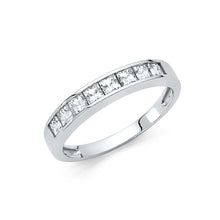 Load image into Gallery viewer, 14K White Gold 3.5mm Clear CZ Ladies Wedding Band