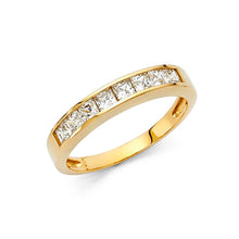 Load image into Gallery viewer, 14K Yellow Gold 3.5mm Clear CZ Ladies Wedding Band