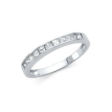 Load image into Gallery viewer, 14K White Gold 2mm Clear CZ Ladies Wedding Band