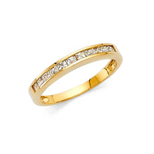 Load image into Gallery viewer, 14K Yellow Gold 2mm Clear CZ Ladies Wedding Band