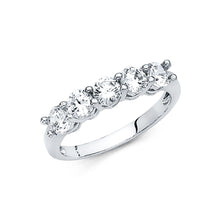 Load image into Gallery viewer, 14K White CZ Ladies Wedding Band