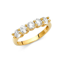 Load image into Gallery viewer, 14K Yellow CZ Ladies Wedding Band