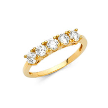 Load image into Gallery viewer, 14K Yellow CZ Ladies Wedding Band