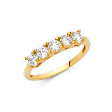 14K Yellow CZ Ladies Wedding Band