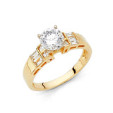 14K Yellow Gold Polished Clear CZ Engagement Ring