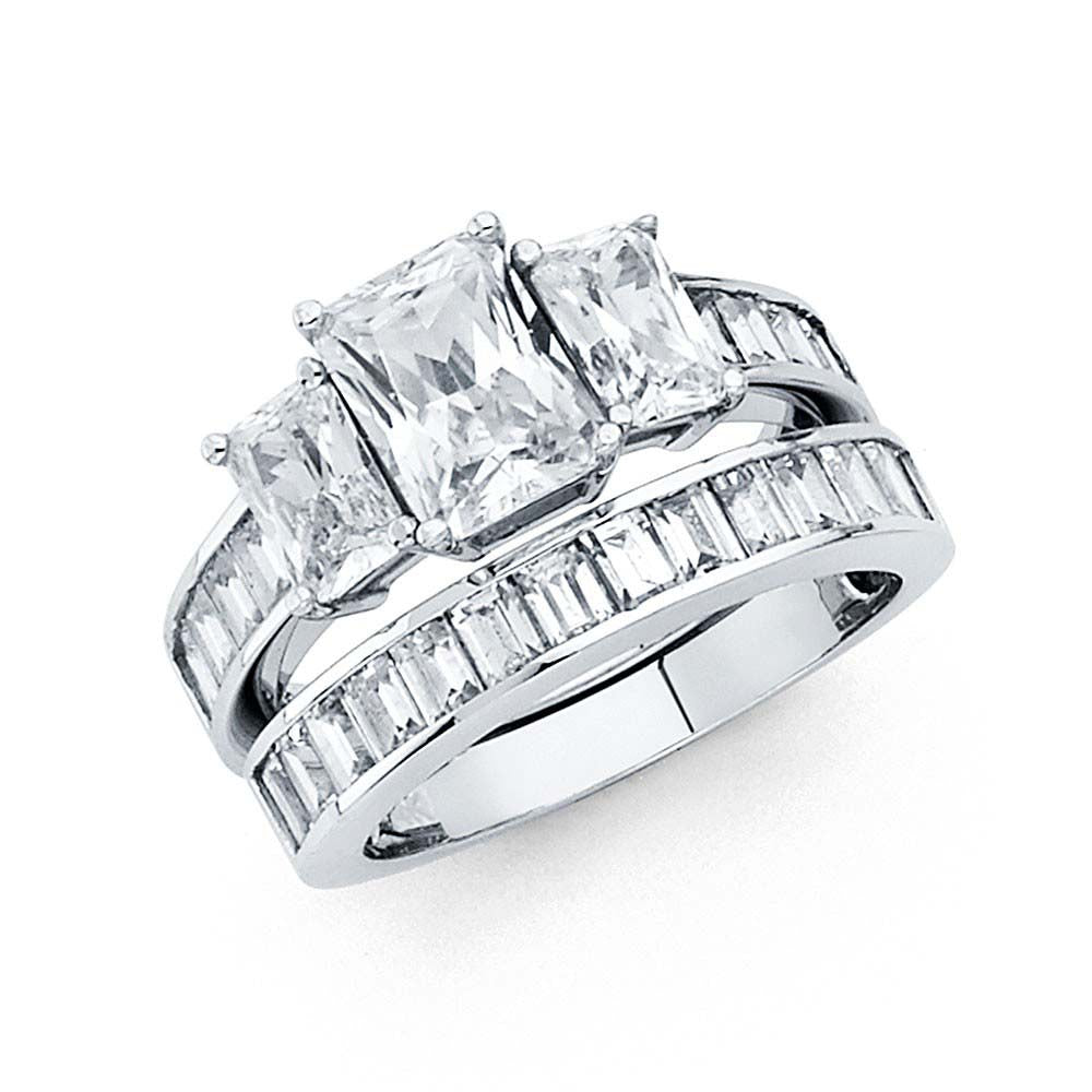 14K Yellow Gold Round 3.5mm CZ Engagement Ring Only--Wedding Band is not included