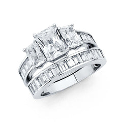 14K Yellow Gold Round 3.5mm CZ Engagement Ring Only--Wedding Band is not included