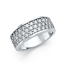 Load image into Gallery viewer, 14K White Gold 7.5mm Clear CZ Ladies Wedding Band