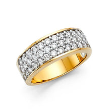 Load image into Gallery viewer, 14K Yellow Gold 7.5mm Clear CZ Ladies Wedding Band