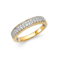 Load image into Gallery viewer, 14K Yellow Gold 3.5mm Clear CZ Ladies Wedding Band
