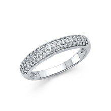 Load image into Gallery viewer, 14K White Gold 3.5mm Clear CZ Ladies Wedding Band