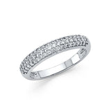 14K White Gold 3.5mm Clear CZ Ladies Wedding Band