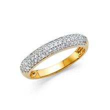 Load image into Gallery viewer, 14K Yellow Gold 3.5mm Clear CZ Ladies Wedding Band