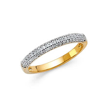 Load image into Gallery viewer, 14K Yellow Gold 2.5mm Clear CZ Ladies Wedding Band