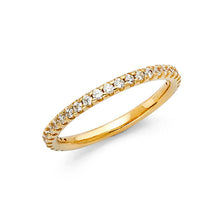 Load image into Gallery viewer, 14K Yellow Gold 2mm Clear CZ Ladies Wedding Band