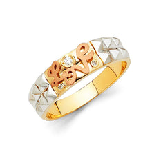 Load image into Gallery viewer, 14K Tri Color Gold 6mm CZ Men's Band